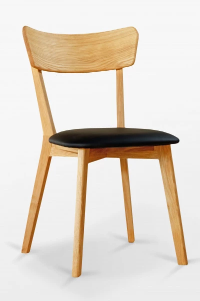 Dubová židle 01 Eko kůže černá/bílá