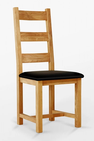 Dubová židle 04 Eko kůže černá/bílá