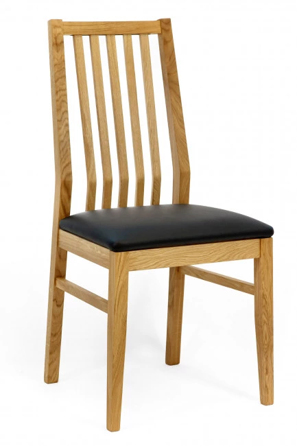 Dubová židle 07 Eko kůže černá/bílá