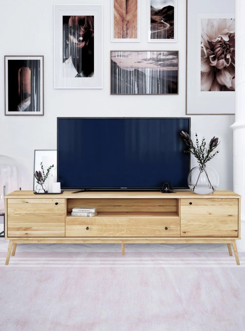 Dubový TV stůl Malaga 05 (206 1s2d vysoký)