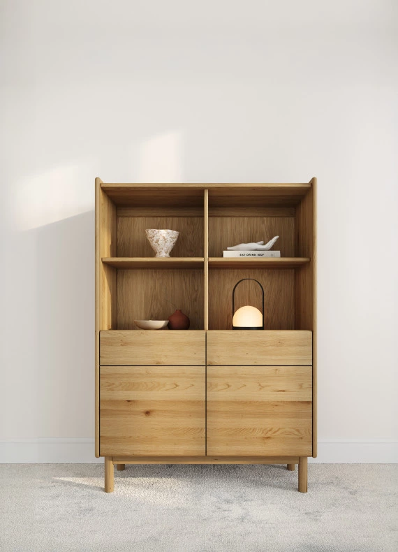 Dubový regál Japandi Compact 25
