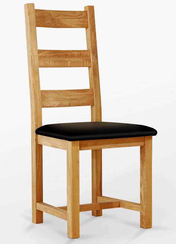 Dubová židle 04 Eko kůže černá/bílá