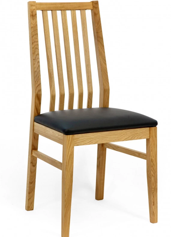 Dubová židle 07 Eko kůže černá/bílá