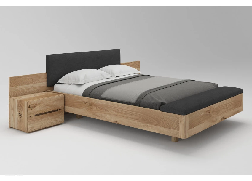 Dubová postel Vznášející 03 s funkcí úložného prostoru
