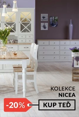 Bílý nábytek provensálský z masivního dřeva Nicea