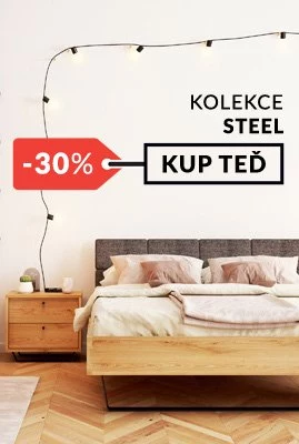 Dubový nábytek Steel na kovových nohách ložnice